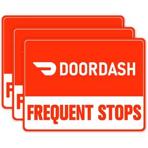 Car Magnet Signs for Food Delivery - Frequent Stops Magnetic Sign, Delivery Driver Magnet for Car Waterproof Reusable Removable 3 Pack 20x25CM(7.8x9.8In)