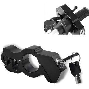 1 PC Motorcycle Handlebar Anti-Theft Lock, Waterproof Rust-Proof Lock Cylinder with Anti-Scratch Gasket, Brake and Throttle Handle Safety Lock, Universal for Motorcycles Scooters Bike (Black)