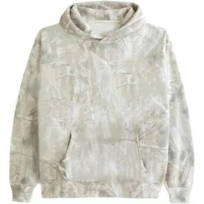 Camo Leaf Print Oversized Fleece Sweatshirt Long Sleeve Pullover Hoodies