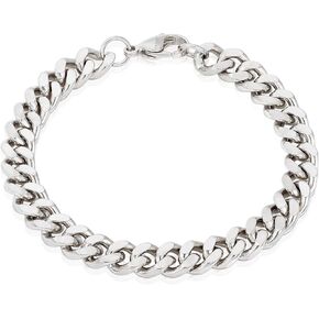 Invicta Bracelet for Men, Stainless Steel Curb Link Chain Jewelry, 8.5mm, 8.5"