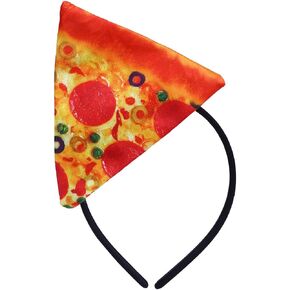Pizza Headband Funny Food Hair Hoop Vendor Cosplay Costume Hair Accessories Festival Hairband for Girls Women Halloween Birthday Party Supplies, Orange