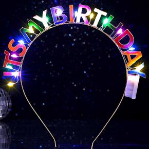 أدى Dresbe Light Up Birthday Theal Beadred إلى إكسسوارات الشعر Glow Glow Party للنساء (ملونة)