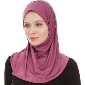 Plain Ready To Wear Amira Hijab for Women - Muslim Instant Amira Jersey Scarf – Soft Muslim One Piece Instant Hijab Headscarf