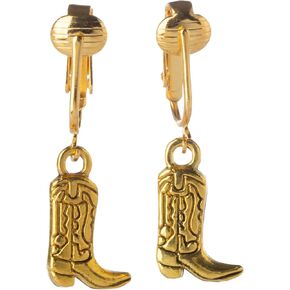 Aloha Earrings Non Pierced Gold Tone Clip On Western Dangling Earrings