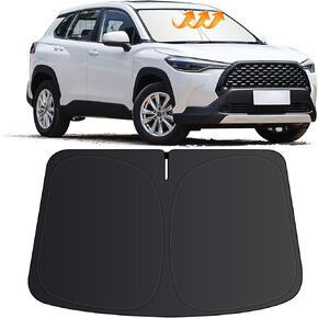 for Toyota Corolla Cross Sun Shade 2022-2024 2025 (Not for Corolla), Car Front Window Covers Sun Visor Protector, Foldable Blocks UV Rays Windshield Sunshade for Toyota Corolla Cross Accessories