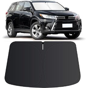 الزجاج الأمامي الظل أشعة الشمس ل Toyota Highlander 2020-2024 2025 L Le Xle Limited Platinum ، تغطي النافذة الأمامية للسيارة واقي Sun Visor ، وكتل قابلة للطي الأشعة فوق البنفسجية للملحقات Toyota Highlander