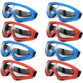 8 pack Protective Goggles/Safety Glasses/Motorcycle Eyewear with Bandanas - Compatible with Nerf Game Battle for Kids
