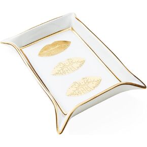 Jonathan Adler Lips Valet Trinket Tray, Gold