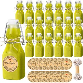 20 pcs 4.05oz mini flip top square glass bottion with stoppers decorative swing bottles bottles bottles small bottles with lids kraft kondantsive stounds for wedding vanilla extract ford