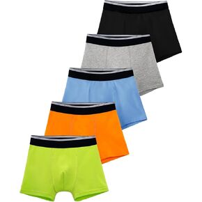 Boys Incontinence Underwear Washable Cotton Kids Incontinence Boxer Briefs 5 Pack