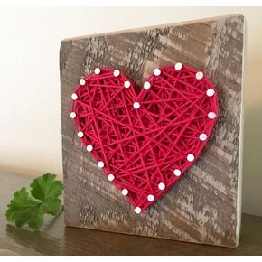 Red heart block I love you gift for Valentine's day or just beacause. Unique keepsake gift sign. I love you gift and support. Home accent decor. NOT A KIT