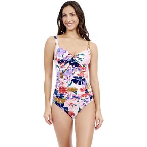 Profile by Gottex Melody Floral Print Women’s Sweetheart Twist Front Tankini Top with Soft Cups and Tummy Control