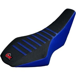 غطاء مقعد متعدد القبضة مميز - ملاءمة لغطاء مقعد Suzuki LTR 450 Gripper 2006-2011 الأضلاع الأسود/الأزرق S24