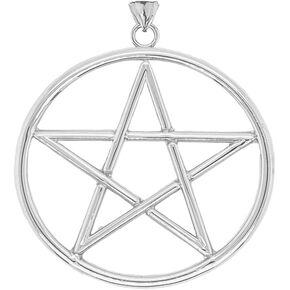 Fine Sterling Silver Pentagram Star Pendant (Large)