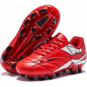 مرابط كرة القدم لطفل صغير وأطفال الصغار ، FG Lace Up Soccer Shoes ، خارجيات أرضية ثابتة للعشب الاصطناعي ، 3 ألوان