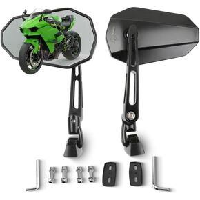 DREAMIZER Motorcycle Racing Mirror Sport Bike Fairing Rear View Mirror Double Adjustment Compatible with CBR600RR CBR1000RR CBR500R CBR300R Hayabusa GSXR 600 750 1000 YZF R1 R6 R6S FZ6R ZX6R ZX10R