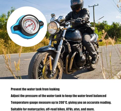 Universal Car Radiator Cap, Leakproof Thermostatic Water Tank Cover with 0.9-1.3 Bar Pressure Gauge, for Small Head 1.1 Bar Applications (Small head 0.9) in Kuwait