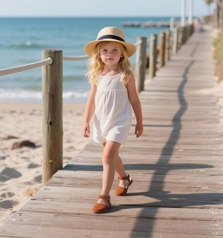 Estine Toddler Girls Little Kids Close Toe Toe - Girl Girl Dress Flats Summer Shoes in Kuwait