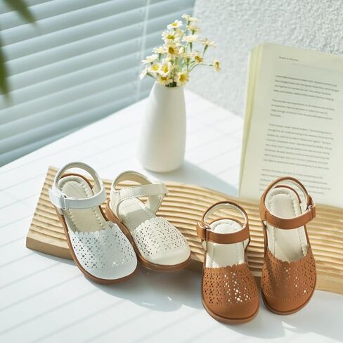 Estine Toddler Girls Little Kids Close Toe Toe - Girl Girl Dress Flats Summer Shoes in Kuwait