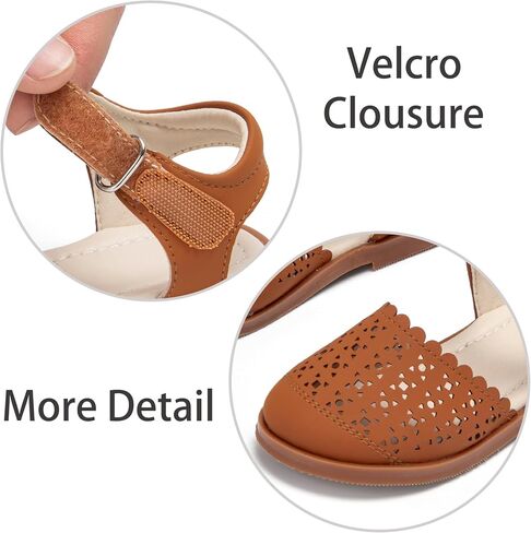 Estine Toddler Girls Little Kids Close Toe Toe - Girl Girl Dress Flats Summer Shoes in Kuwait