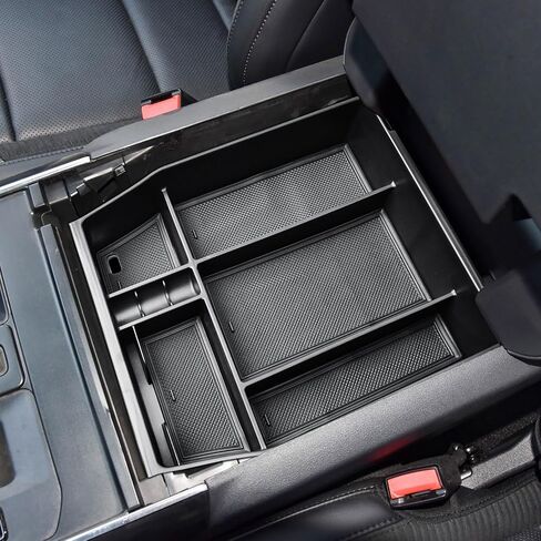 Tacobro Center Console Organizer متوافق مع Ford F150 2021-2024 2025 الملحقات ، STX/Hupl/Lariat/King Ranch/Platinum F-150 Lightning Armres ، (40/وحدة تحكم/40 مقعد أمامي فقط) in Saudi Arabia