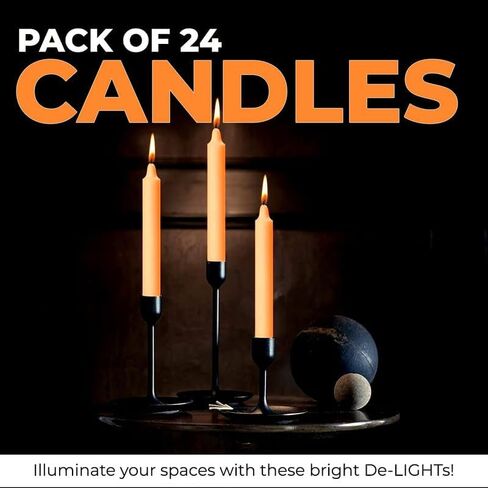 Welburn Veda&Co™ Church Candles, Household Candles, Emergency Candles - Pack of 24, 19mm x 7" (7 Hours Burn Time), 100% Fully Refined Paraffin Wax, for Memorial, Christmas Eve, Shabbat (White) in Saudi Arabia