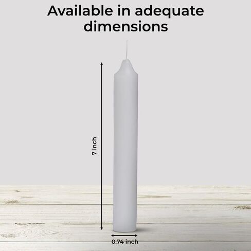 Welburn Veda&Co™ Church Candles, Household Candles, Emergency Candles - Pack of 24, 19mm x 7" (7 Hours Burn Time), 100% Fully Refined Paraffin Wax, for Memorial, Christmas Eve, Shabbat (White) in Saudi Arabia