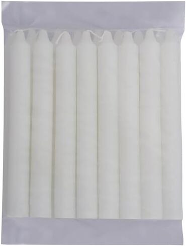 Welburn Veda&Co™ Church Candles, Household Candles, Emergency Candles - Pack of 24, 19mm x 7" (7 Hours Burn Time), 100% Fully Refined Paraffin Wax, for Memorial, Christmas Eve, Shabbat (White) in Saudi Arabia