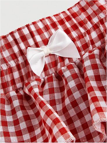 Verdusa Women's Plus Size Y2K Gingham Plaid Mini Shorts Tiered Tierded Slugled Shorts in Kuwait