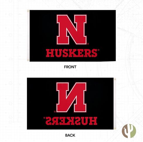 Desert Cactus University of Nebraska Flag Huskers GBR NU Huskers Flag Banners 100% Polyester Indoor Outdoor 3x5 feet Flags (Style A) in Saudi Arabia