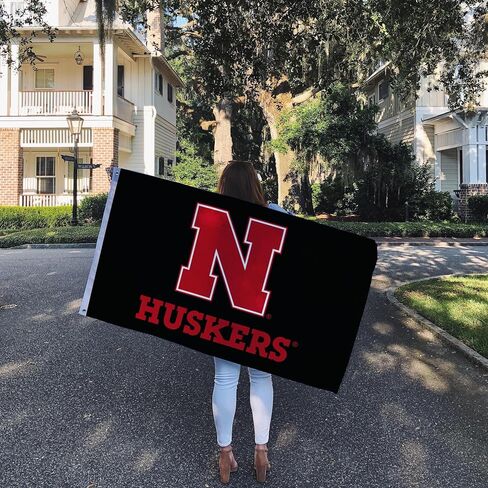 Desert Cactus University of Nebraska Flag Huskers GBR NU Huskers Flag Banners 100% Polyester Indoor Outdoor 3x5 feet Flags (Style A) in Saudi Arabia