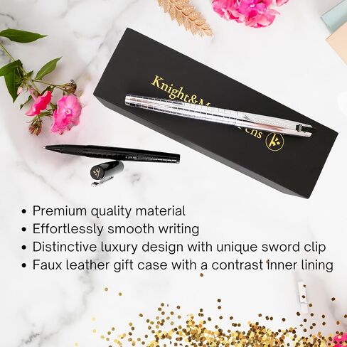Heavy pens gift set Luxury rollerball fancy cool pens luxury sword pens for men and women with sword clip best pens with black ink refillable best pens nice pens Knight&Maiden in Saudi Arabia