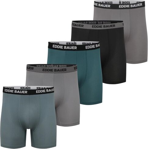 ملخصات ملاكمة للرجال من Eddie Bauer 5 "، ومريحة ومريحة مع دعم حقيبة محيط ، 5 عبوات داخلية. in Kuwait