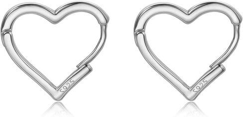 925 sterling Silver 1.6cm Heart Hooop أقراط للنساء الفتيات ، مع 925 من الوظائف الفضية الاسترليني ، أقراط على شكل قلب حلو الحب in Kuwait