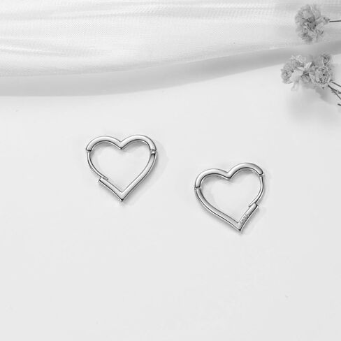 925 sterling Silver 1.6cm Heart Hooop أقراط للنساء الفتيات ، مع 925 من الوظائف الفضية الاسترليني ، أقراط على شكل قلب حلو الحب in Kuwait