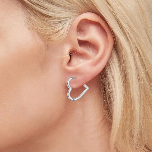 925 sterling Silver 1.6cm Heart Hooop أقراط للنساء الفتيات ، مع 925 من الوظائف الفضية الاسترليني ، أقراط على شكل قلب حلو الحب in Kuwait