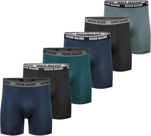 Eddie Bauer Men's Boxer Briefs, Breathable and Comfortable with Contoured Pouch Support, 6 Pack Underwear in Saudi Arabia