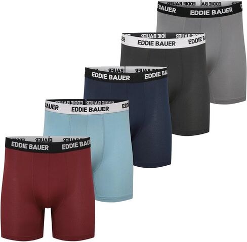 ملخصات ملاكمة للرجال من Eddie Bauer 5 "، ومريحة ومريحة مع دعم حقيبة محيط ، 5 عبوات داخلية. in Kuwait