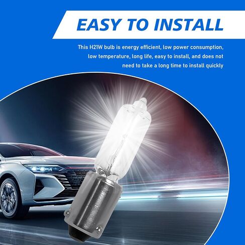 Downhill 4 PCS H21W Turn Signal Light, 3200-3500K 12V Stabilizing Filaments High Brightness Anti-glare Daytime running light, Plug and Play License Plate Light Replacement, for Most Cars (White) in Kuwait