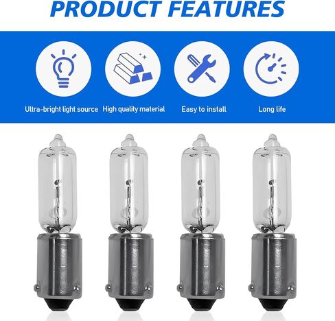 Downhill 4 PCS H21W Turn Signal Light, 3200-3500K 12V Stabilizing Filaments High Brightness Anti-glare Daytime running light, Plug and Play License Plate Light Replacement, for Most Cars (White) in Kuwait
