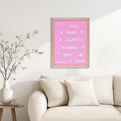 Felt Letter Board with 402 Letters, Numbers & Symbols - 12 x 16 inch Large Changeable Message Board with Wooden Frame Wall Mount Hook,2 Canvas Bags,Wood Stand (Black Board & Wood Frame) in Saudi Arabia