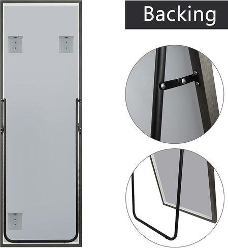 HA Large Full Length Floor Mirror 64''x21'' for Bedroom, Dressing Mirror Full Body Free Standing or Wall-Mounted (Grey) in Saudi Arabia