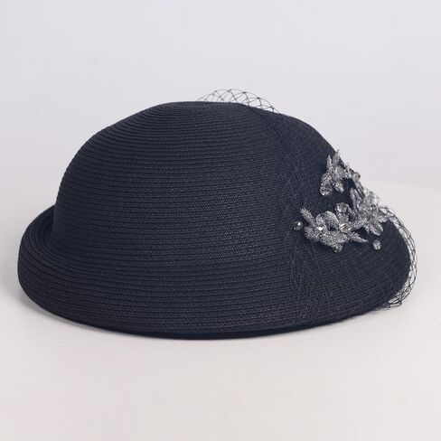 Women's Elegant Straw Hat with Bow-Fascinator for Wedding,Cocktail Party&Church Events,Derby Summer Beret for Brides/Mothers in Saudi Arabia