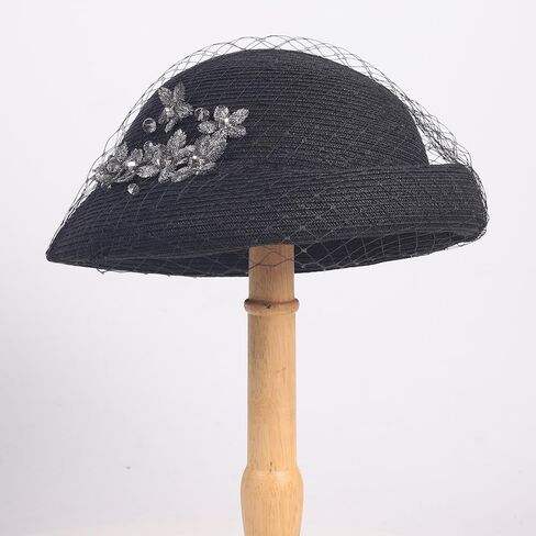 Women's Elegant Straw Hat with Bow-Fascinator for Wedding,Cocktail Party&Church Events,Derby Summer Beret for Brides/Mothers in Saudi Arabia