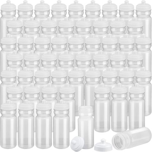 100 Pack Sports Water Bottle Bulk 20 oz Reusable Plastic Water Bottles with Pull Top Cap Dishwasher Safe Drinking Bottles for Adults Kids Fitness, Hiking, Cycling, or Gym Workout in Saudi Arabia