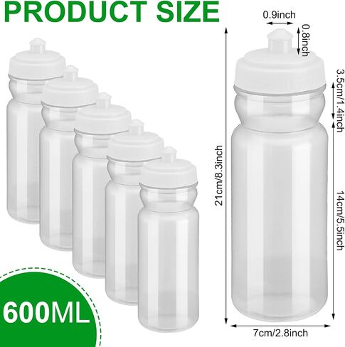 100 Pack Sports Water Bottle Bulk 20 oz Reusable Plastic Water Bottles with Pull Top Cap Dishwasher Safe Drinking Bottles for Adults Kids Fitness, Hiking, Cycling, or Gym Workout in Saudi Arabia