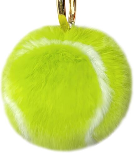 JINGGWW Fluffy Tennis Ball Keychain – Cute Plush Sports Key Ring, Soft Pompom Bag Charm for Backpack, Purse, Gifts in Saudi Arabia