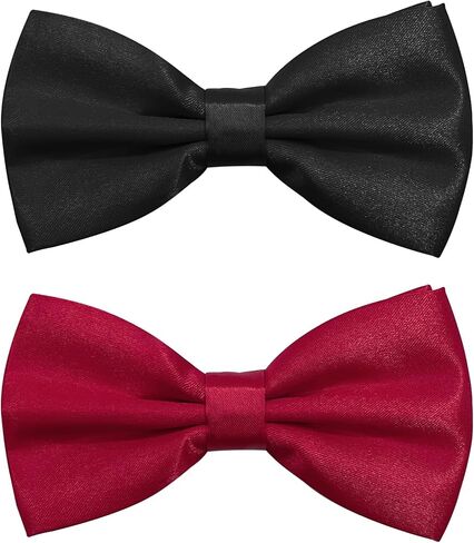 Men's Solid Pre-Tied Bow Tie Adjustable Formal Tuxedo Bowtie for Men Satin Neck Bow ties for Wedding Party Business in Saudi Arabia