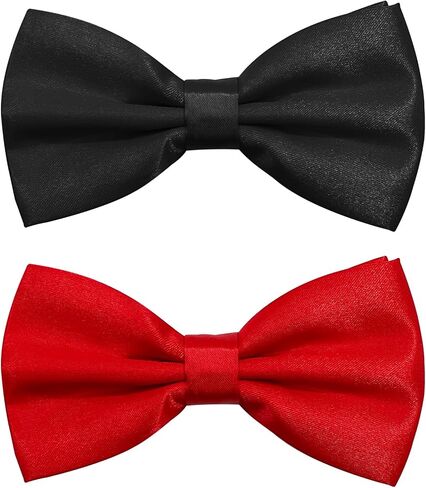 Men's Solid Pre-Tied Bow Tie Adjustable Formal Tuxedo Bowtie for Men Satin Neck Bow ties for Wedding Party Business in Saudi Arabia