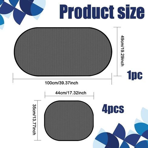 2PCS Car Window Shade with Suction Cups, Side Window Sun Shade Blocker, Mesh Vehicle Window Screen Provide Glare and UV Rays Protection for Baby, Universal Car Accessories for Most Models (25"×15") in Saudi Arabia